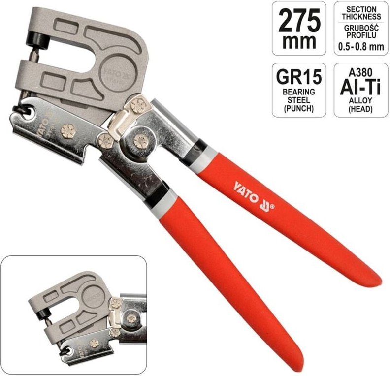 Profil Verbundzange Crimpzange Blindnietzange Trockenbau Ständerwerk Krimperzange 275mm - Yato