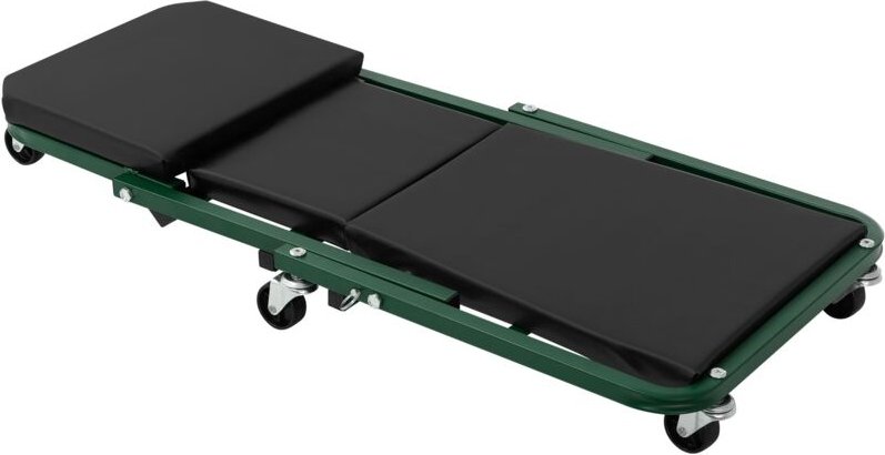 ECD Germany 2in1 Montage-Sitz & Rollbrett aus Stahl, 360°, klappbar, Grün, Werkstatthocker & Werkstattliege bis 150 kg, ...