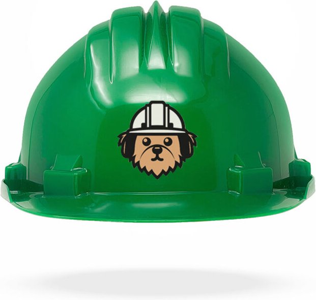 TAMS® Kinderhelm - Drehverschluss Grün Hund