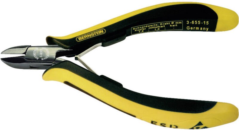 Tools for Electronics EUROline-Conductive 3-655-15 esd Seitenschneider mit Facette 125 mm - Bernstein
