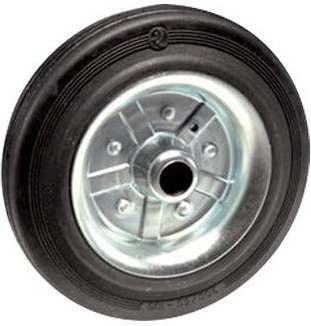 Einfache Lochräder mit verzinkten Stahlflanschen und Gummi -Ring - Ø160 mm