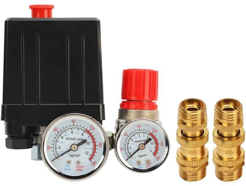 Régulateur de Pression Compresseur Air avec Jauge Vanne Filetée 1/4 Pouce