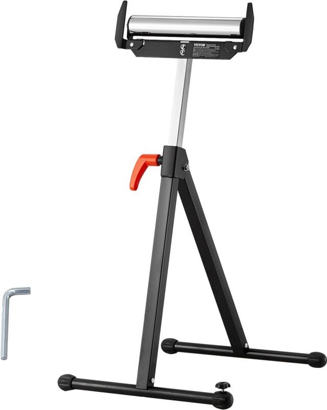 Rollenständer, 250 lb Tragkraft, 27-43 Zoll einstellbare Höhe, Schwerlast mit Kantenführungen und 11,5 Zoll polierter St...