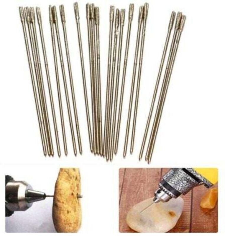 Schmuckbohrer (1,9–2 mm) – 20 Stück/Packung, 1 mm diamantbeschichtete Edelsteinbohrer, Vollnadelbohrer, Achatbohrer für ...