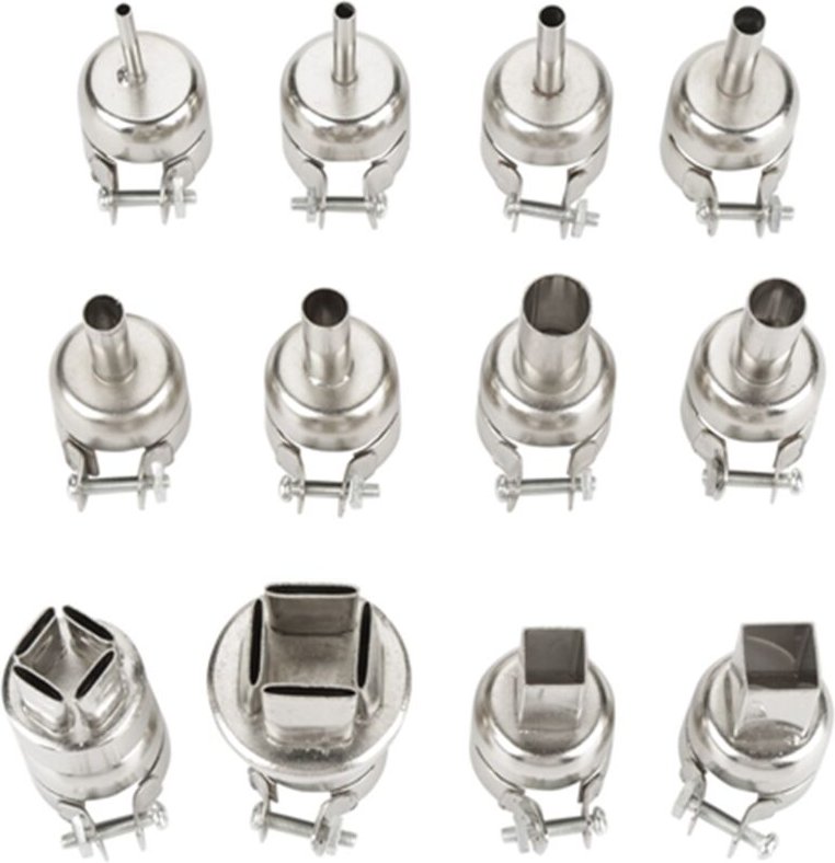 Set mit 12 Düsen für Heißluftpistole, Zubehör für Heißluftschweißstation 850.