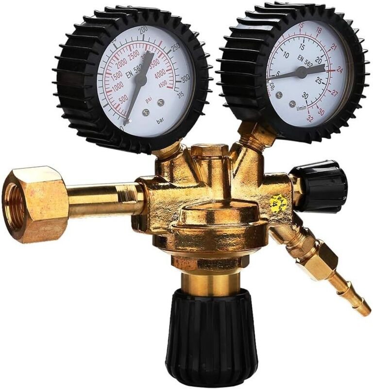 Druckregler, CO₂-Gasflaschenregler, für wiederverwendbare MIG/MAG-, WIG- und WIG-Flaschen, Gasdruckregler für Argon/CO₂-...