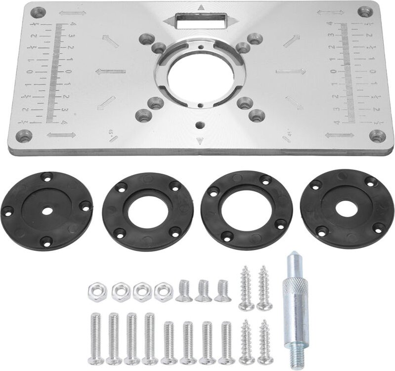 Permanente Aluminiumeinsätze für Oberfräsen zur Holzkantenbearbeitung, Easy Effect (SCHWARZ)