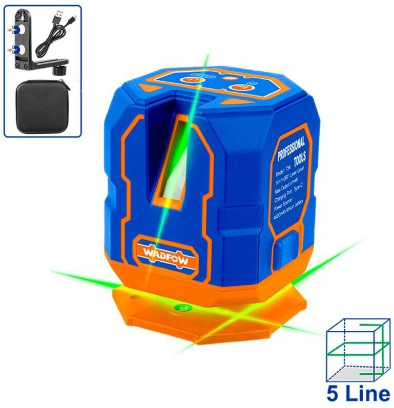 WADFOW Grüner Strahl, selbstnivellierende vertikale Laser-Wasserwaage, 30 m, Genauigkeit ±3 mm bei 10 m