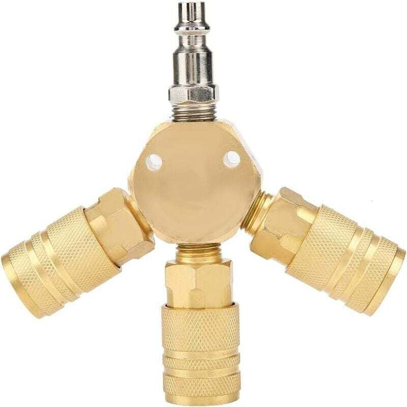 Pneumatischer Verbinder, 1/4" Dreiwege-T-förmiger pneumatischer Schnellkupplungs-T-förmiger pneumatischer Verbinder für ...