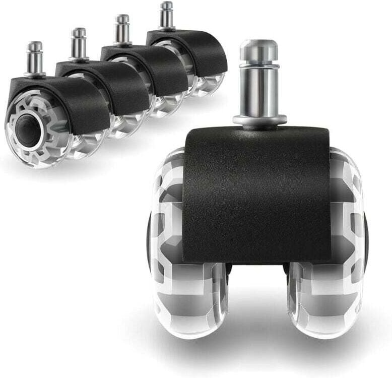 Vtizikl Roulette de rechange pour chaise de bureau, roulette en caoutchouc de 2 pouces, roulette de rechange extra douce...