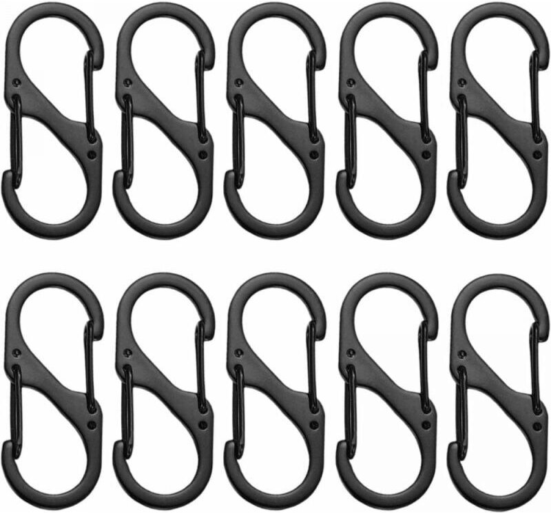 Karabiner, kleine Karabiner, 30 Stück Mini-Karabiner, S-förmiger Karabiner, Schlüsselanhänger mit Doppelfederclips, S-fö...