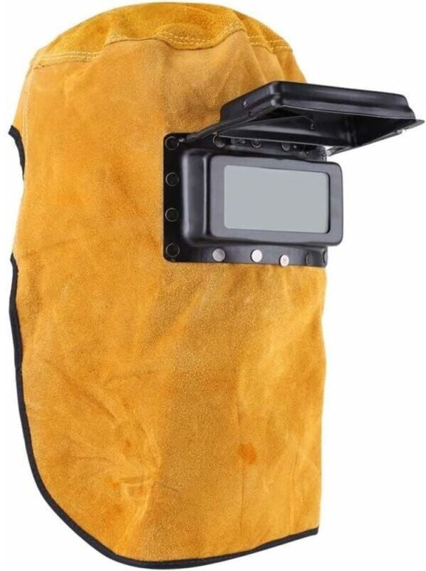 Bequemer Leder-Schweißmaske, Arbeitsschutz-Hut mit hitzebeständiger, atmungsaktiver Schweißmaske, Schutzhelm mit Maske