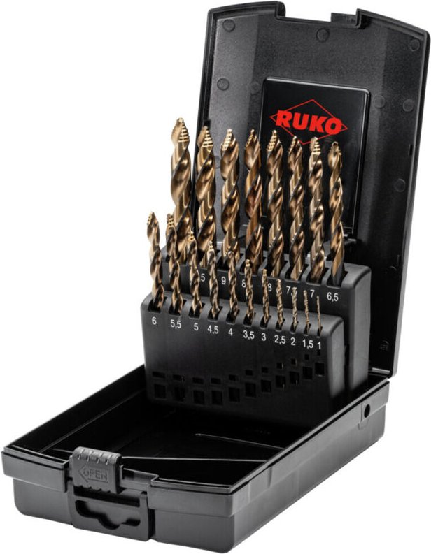 Ruko - Spiralbohrersatz din 338 ultimatecut fs D.1-10x0,5mm HSS-Co5 Gold