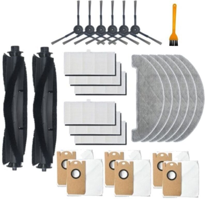 Staubbeutel für Hauptbürste, Wischtuch, Seitenbürste, HEPA-Filter und Staubsaugerzubehör