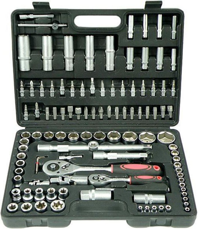 Schraubenschlüsselsatz, 108-teilig / Silber