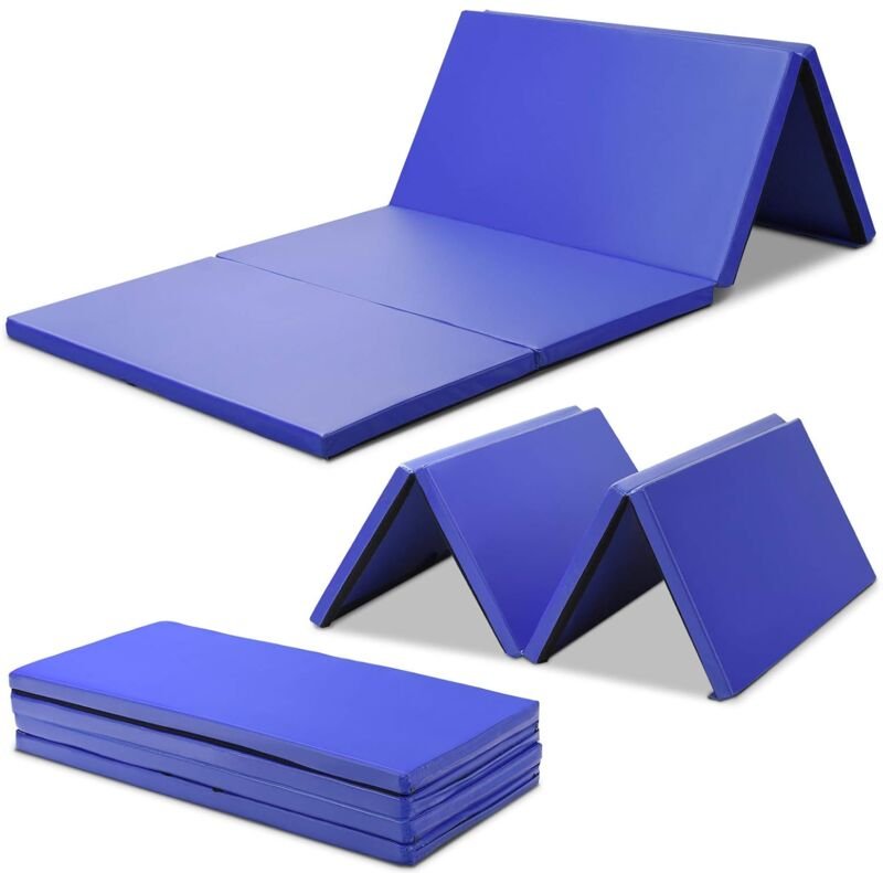 COSTWAY Weichbodenmatte klappbar, Gymnastikmatte tragbar, Yogamatte Turnmatte Klappmatte Fitnessmatte 240 x 120 x 5 cm