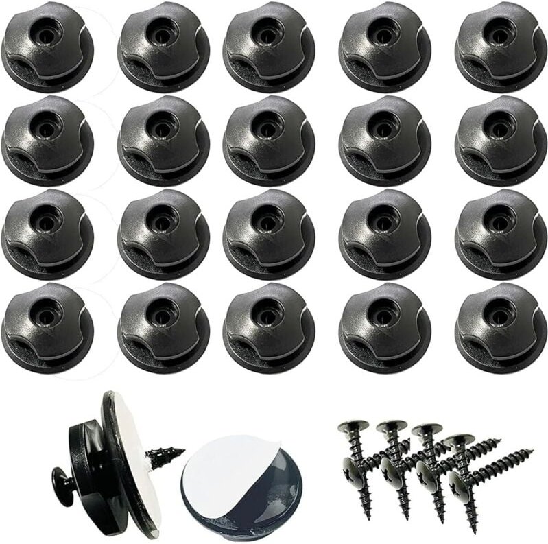 Runde Planenhaken inklusive, Schrauben inklusive, Packung mit 20 runden Knöpfen (20 Stück) für Anhängernetze und Planen,...