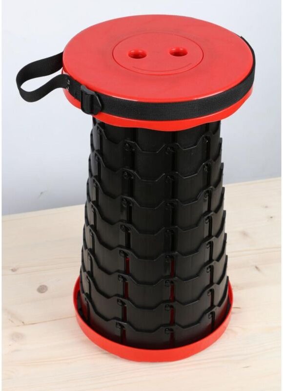 Buri - 6x Teleskophocker Klapphocker Campinghocker Schemel Festival tragbar bis 150kg höhenverstellbar