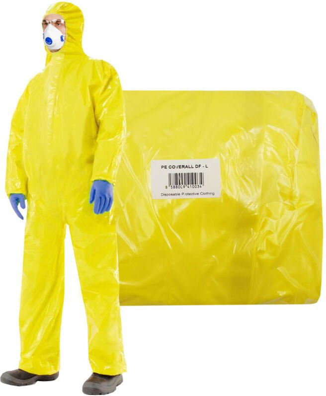 Chemikalienschutzanzug S gelber PE-Overall DF 3000 Typ 3 4 5 6