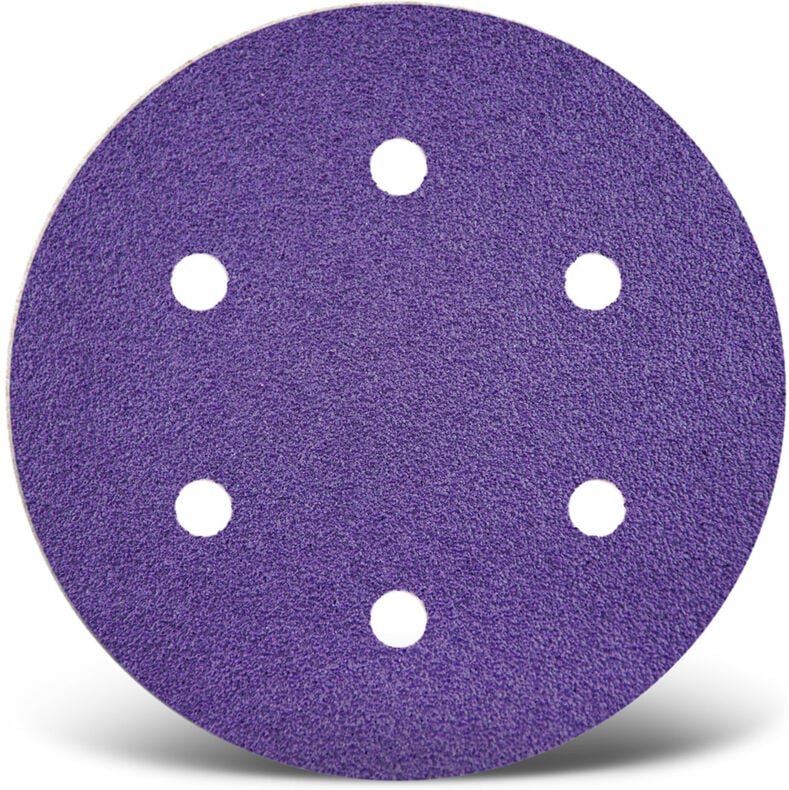 Titanium hd Klett-Schleifscheiben, 150 mm, 6-Loch, f. Exzenterschleifer, Keramik-Mix (50 Stk.) K80 - Menzer