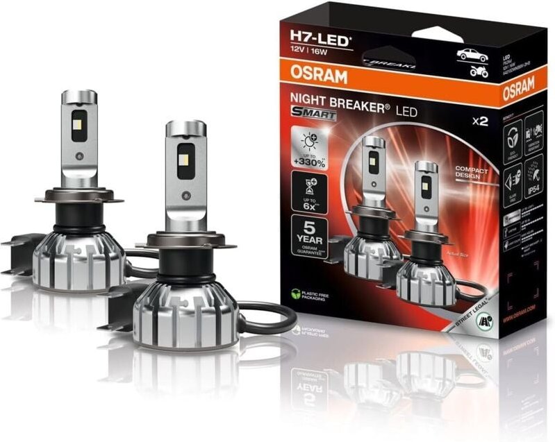 Osram - Scheinwerferlampe H7 Night Breaker led 2 Stück Scheinwerfer Lampen