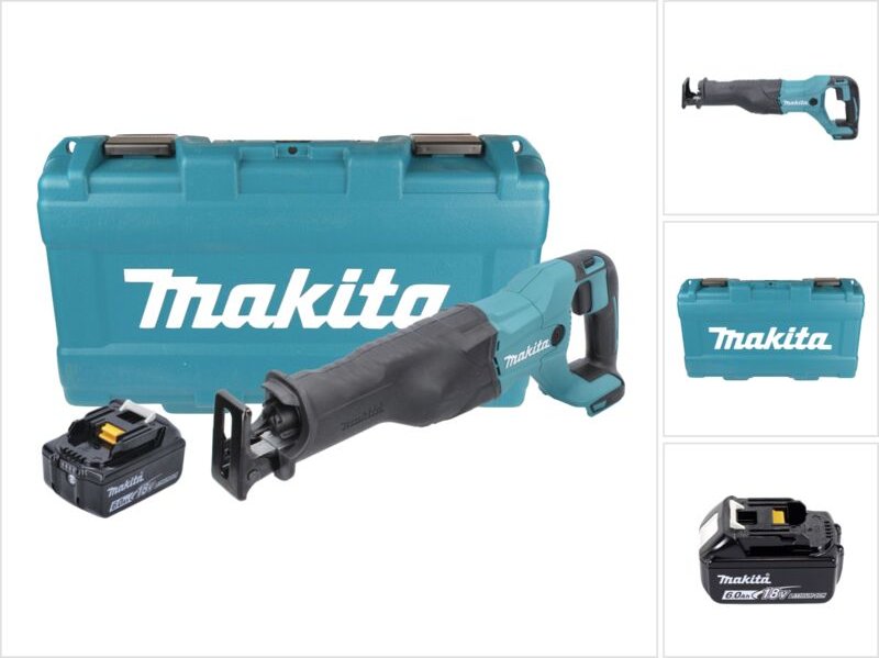Djr 186 G1K Akku Reciprosäge Säbelsäge 18 v + 1x Akku 6,0 Ah + Koffer - ohne Ladegerät - Makita