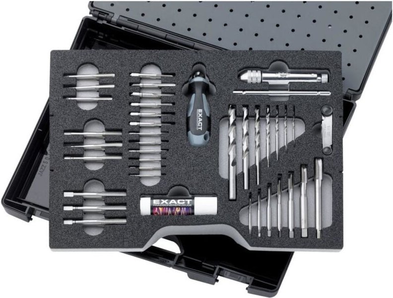 Exact - 70511 Gewindeschneidsatz 61teilig hss metrisch M3, M4, M5, M6, M8, M10, M12