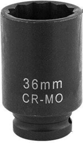 36-mm-CR-Mo-Sechskant-Schlagschrauber-Stecknuss für 12-Kant-Schlagschrauber, lange 1/2"-Mutternüsse