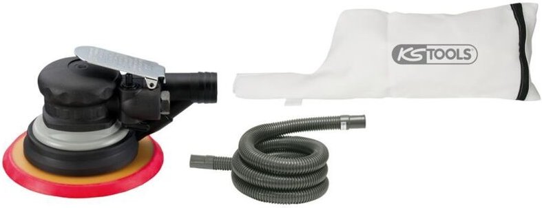Ks Tools Grobschliff-Druckluft-Excenterschleifer mit Staubabsaugung