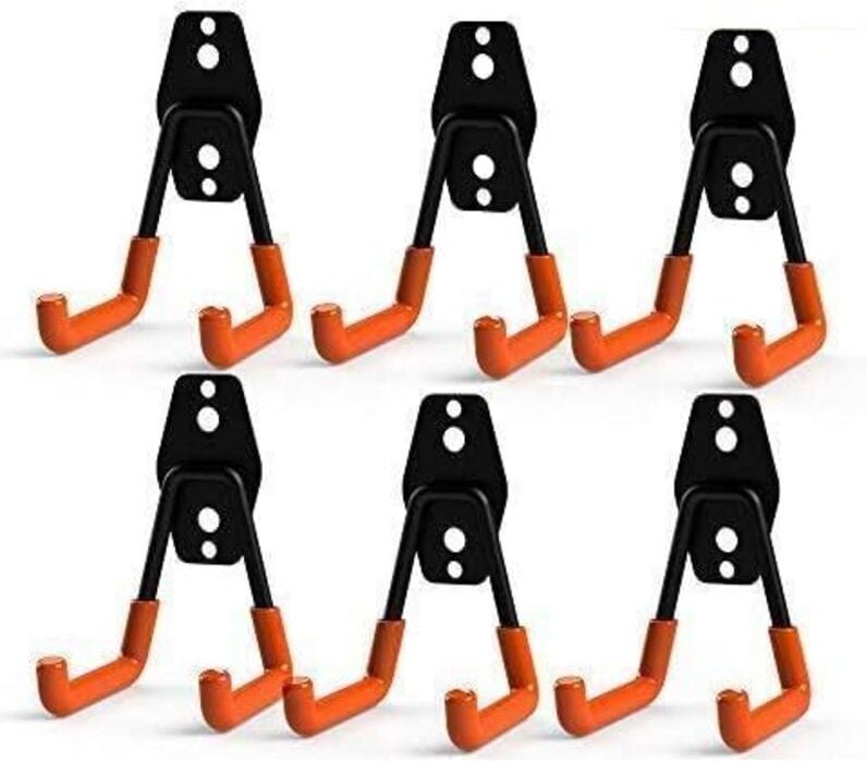 Robuste Doppelhaken aus Stahl für die Garage zur Organisation von Elektrowerkzeugen, kleine U-Haken (6er-Pack) - RWBrico...