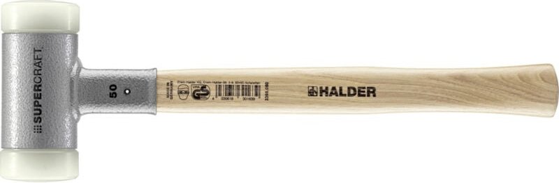 Supercraft 3366.050 Schonhammer ergonomischer Griff, hart, rückschlagsfrei 990 g 365 mm 1 St - Halder