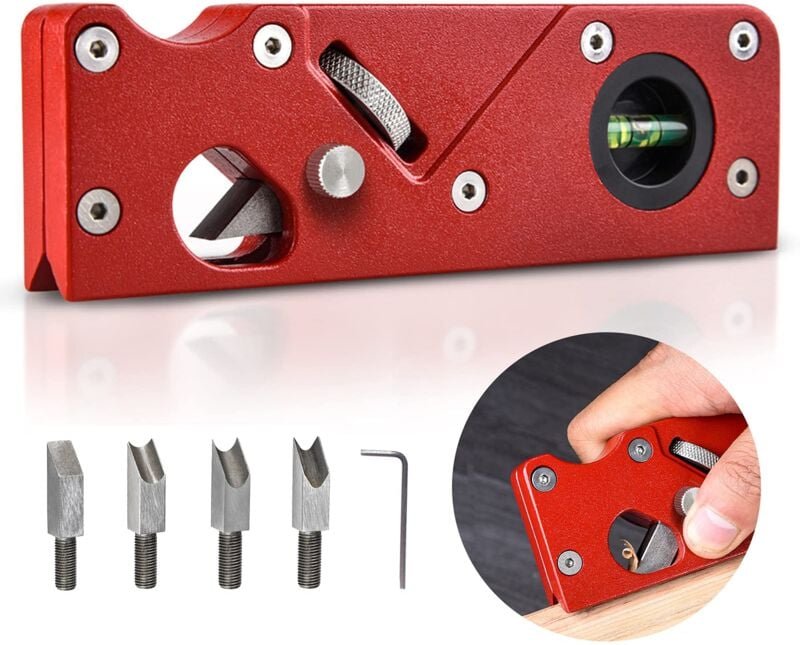 Eckenhobel für die Holzbearbeitung, 45-Grad-Fasenhobel, Anfasen, Handhobel aus Holz für die Holzbearbeitung(Rot)