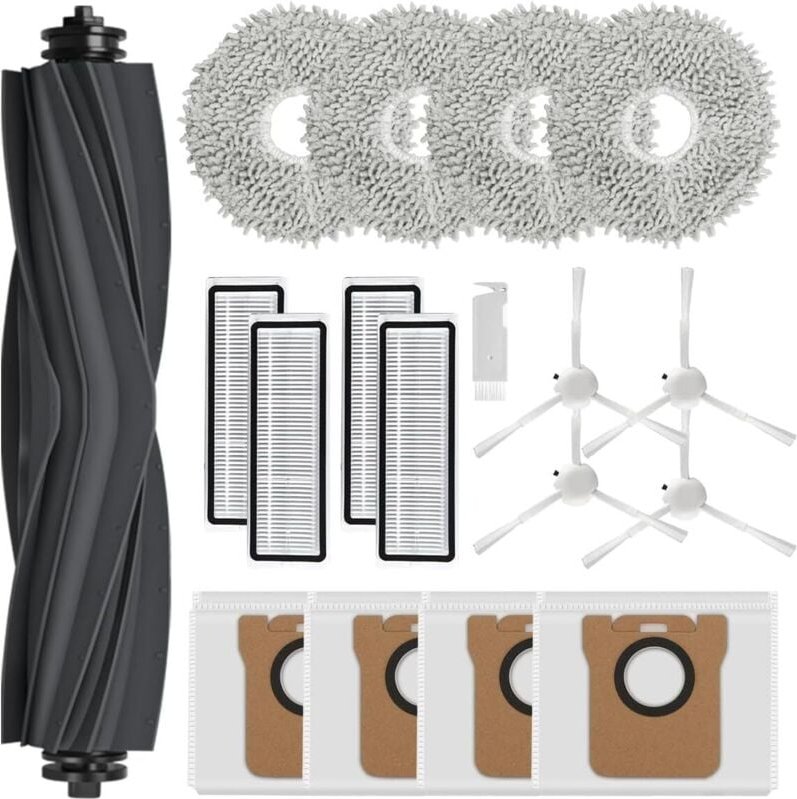 Zubehör für Dreame L10s Ultra/ L10 Ultra, Ersatzteile für Xiaomi X20+/ X10+, 1 Hauptbürste, 4 Staubbeutel, 4 Wischmopps,...