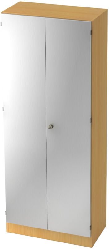 bümö office Aktenschrank - 5 Ordnerhöhen Buche/Silber