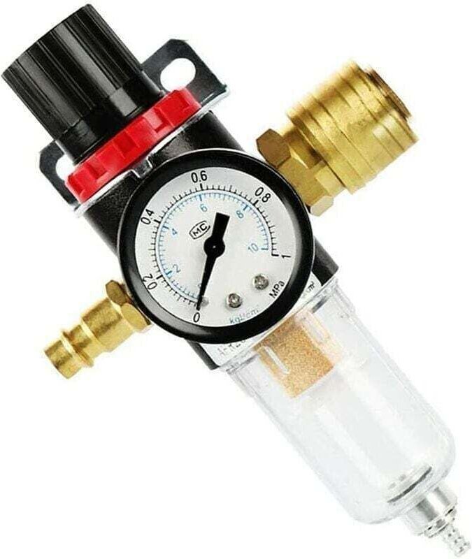 Luftkompressorfilter, 1/4"-Luftkompressorfilter-Wasserabscheider-Werkzeugsatz mit Reglermessung
