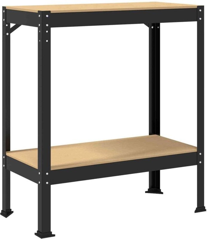 Werkbänke mit Regal Schwarz 81 x 41 x 91 cm Holzwerkstoff vidaXL