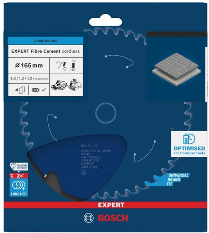 Bosch EXPERT Kreissägeblatt Fiber Cement, 165x20 mm, Z4