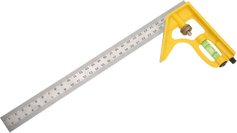 Ej.life - Wasserwaage-Kombinationswinkel, 300 Mm, Verstellbarer Rechtwinkliger Kombinationswinkel, 45°/90°-Messlineal mi...