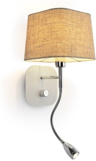 Lampada PERTH da parete faretto a LED beige/bianco cromo 230V E14 LED 15+3W 30° 3000K