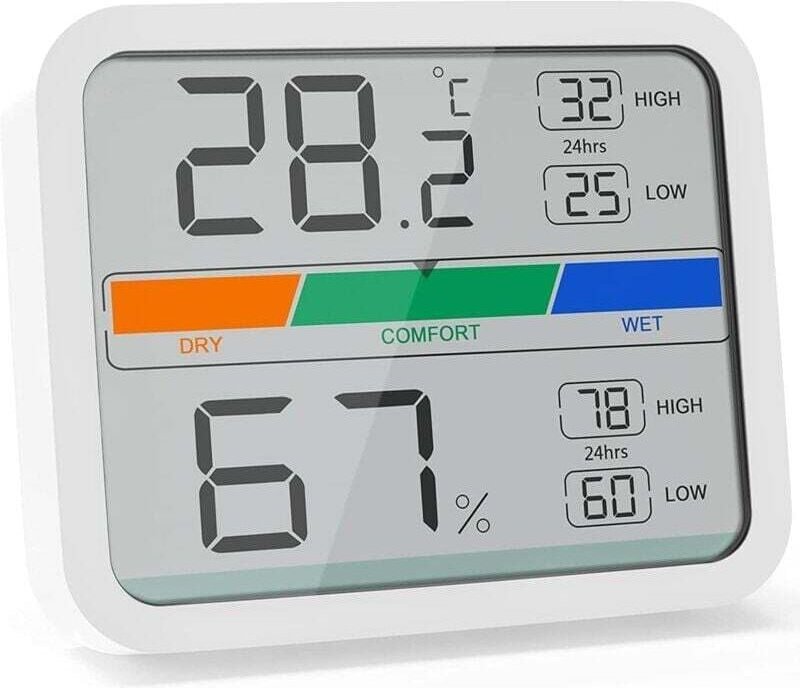 Mini-Innenthermometer, digitales Hygrometer, Temperatur- und Feuchtigkeitsmonitor mit ℉/℃-Umrechnung, maximaler und mini...