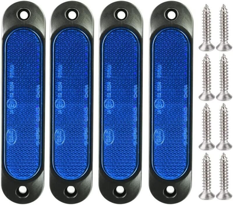 4 Stück blaue 10V-30V Seitenmarkierungsleuchten mit 27 LEDs für LKW, Bus, Boot, Wohnmobil, SUV und UTV