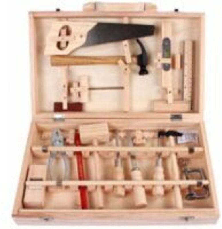 16-teiliges Kinderwerkzeugset, Schreinerwerkzeugkasten, echtes Werkzeug, Zerlegen und Zusammenbauen, multifunktionales H...