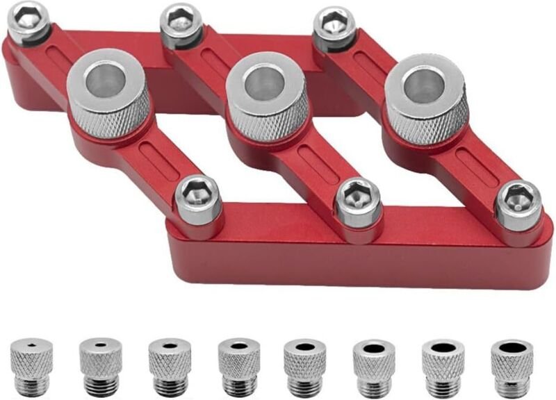 CCYKXA Satz selbstzentrierende Bohrschablone für Holzbearbeitung, Dübellochpositionierer aus Aluminiumlegierung mit 3 bi...