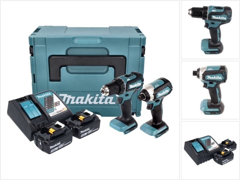 Makita - dlx 2289 tj Combo Kit 18 v mit ddf 485 Akku Bohrschrauber + dtd 153 Akku Schlagschrauber + 2x Akku 5,0 Ah + Lad...