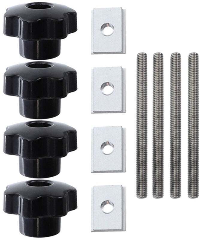 Accessoires Glissière Rainure T Travail Bois 4 Poignées 4 Tiges Vis 4 Curseurs M8