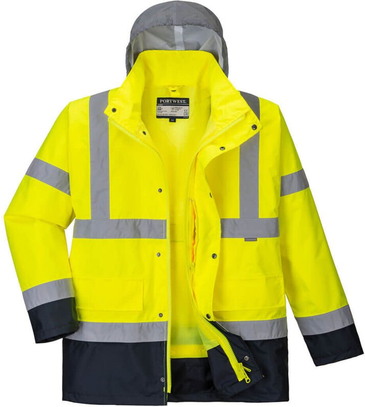 Hi-vis Bicolore Kontrast Traffik Parka 4-in-1 Farbe: Gelb/Navy Größe: XXL - Portwest
