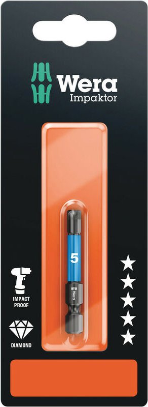 840/4 imp dc sb SiS Sechskant-Bit 5 mm Werkzeugstahl legiert, diamantbeschichtet f 6.3 1 St. - Wera