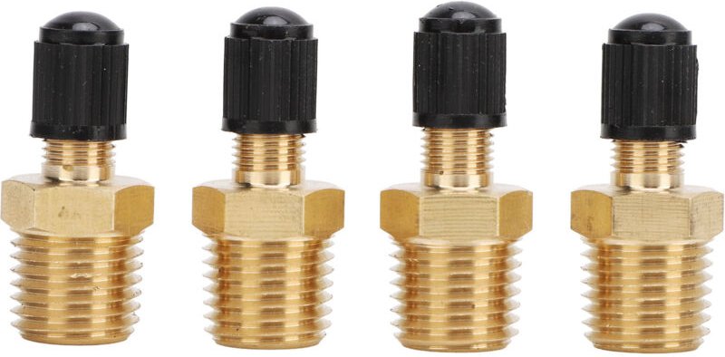 Satz mit 4 Messing-Dichtkappen für das Tankventil eines Autos mit 6,35 mm NPT-Außengewinde.