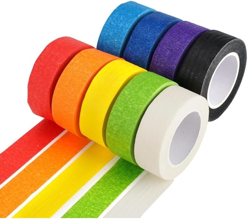 Rollen schillerndes Dekoklebeband, 20 mm x 13 m, farbenfrohes Masking Tape, für Bastelarbeiten, Kunstkurse, Maler, Heimw...
