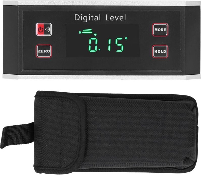 RASTKY Digitaler Winkelmesser mit digitalem Winkelmesser, Neigungsmesser, Bandtyp, 4-seitige Neigung, scharfer Winkel.